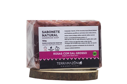 Sabonete de Glicerina - Rosas com Sal Grosso 150g